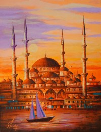 S. A. Noory, 18 x 24 Inch, Acrylic on Canvas, Cityscape Painting, AC-SAN-260